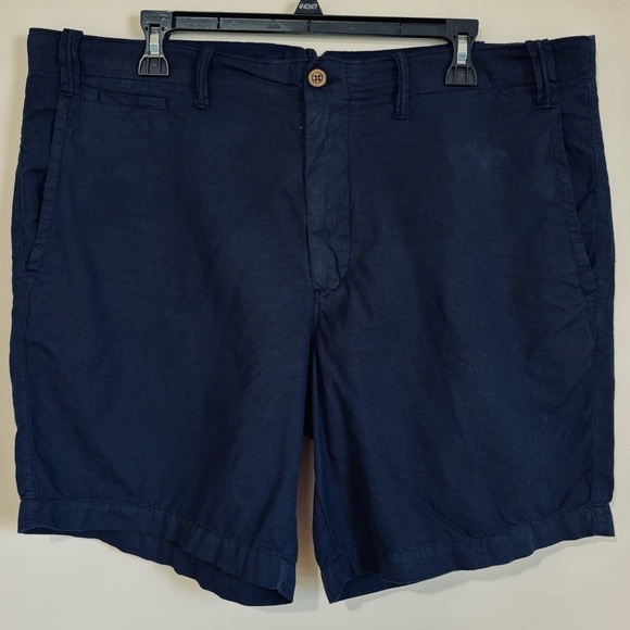 Polo Ralph Lauren Other - Polo Ralph Lauren Men’s 38 Mid Rise Straight Fit Navy Blue Linen Cotton Shorts